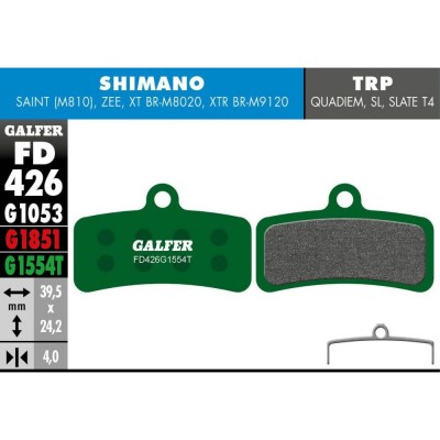 Plaquette GALFER SHIMANO SAINT 810, ZEE VERT PRO